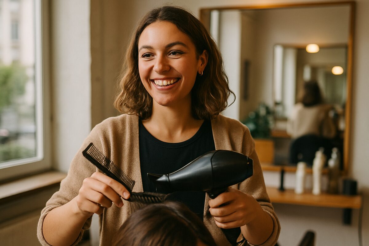 Coiffeur au travail