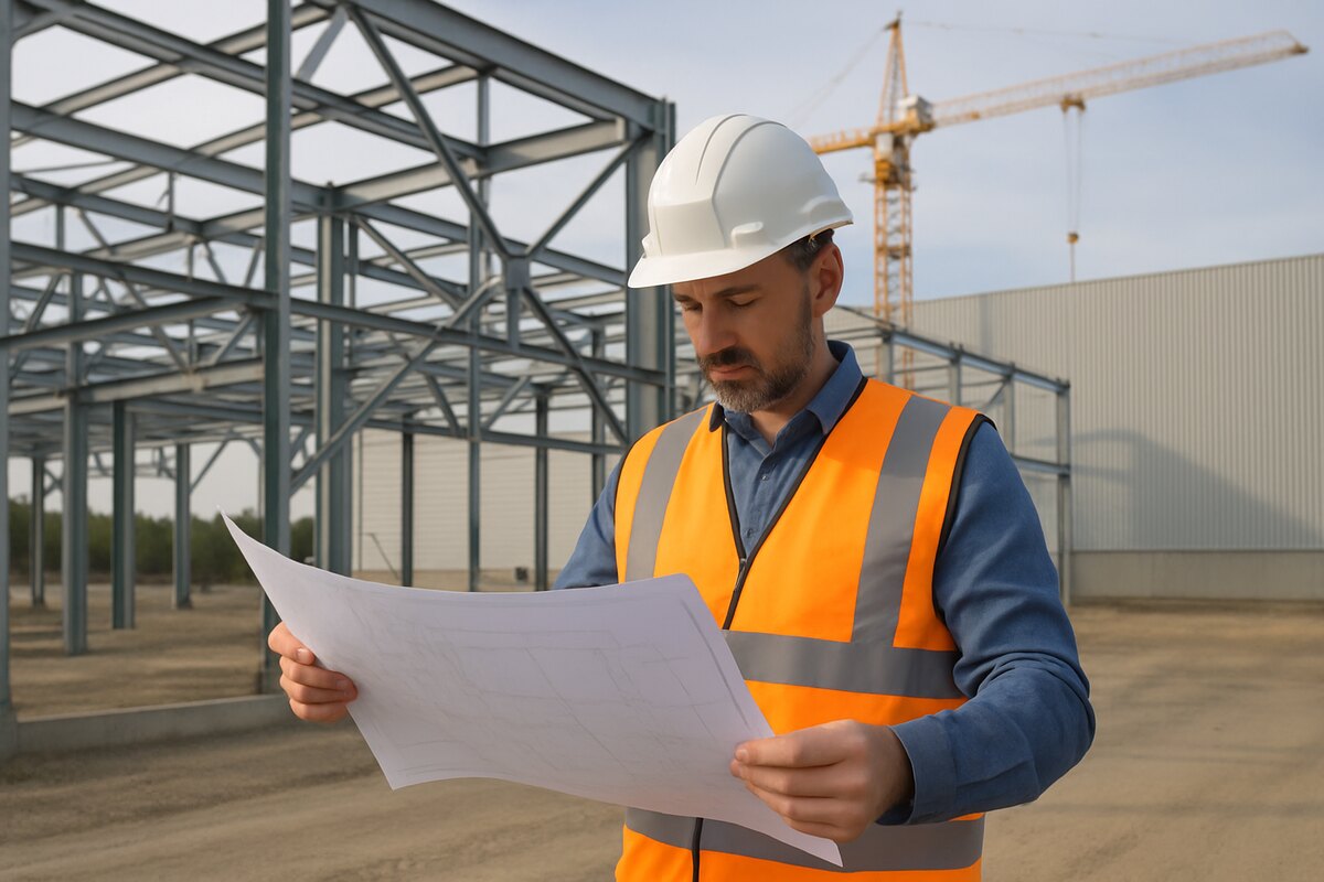 Constructeur de bâtiments au travail