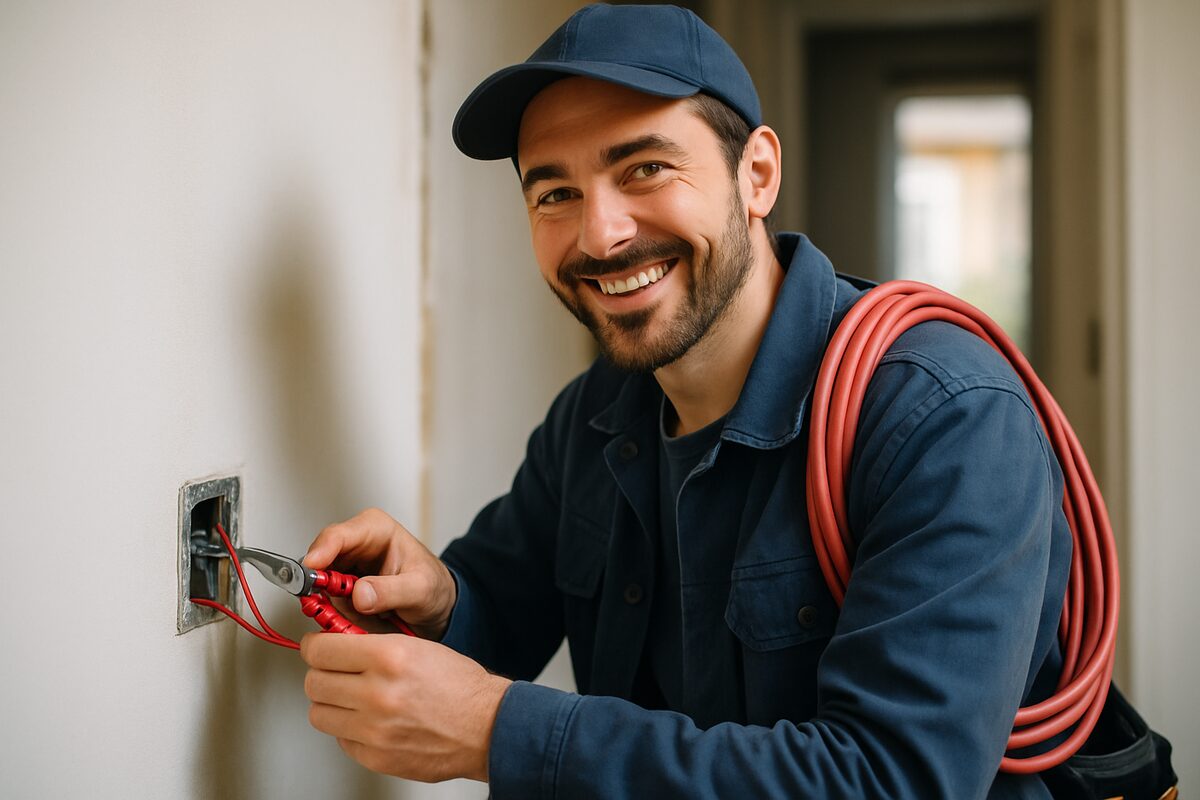 Électricien au travail