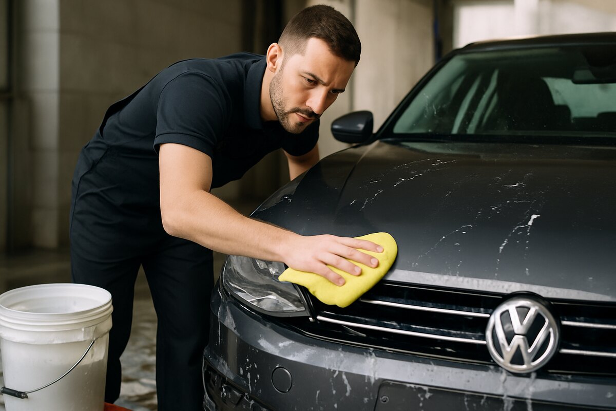 Centre de lavage auto au travail