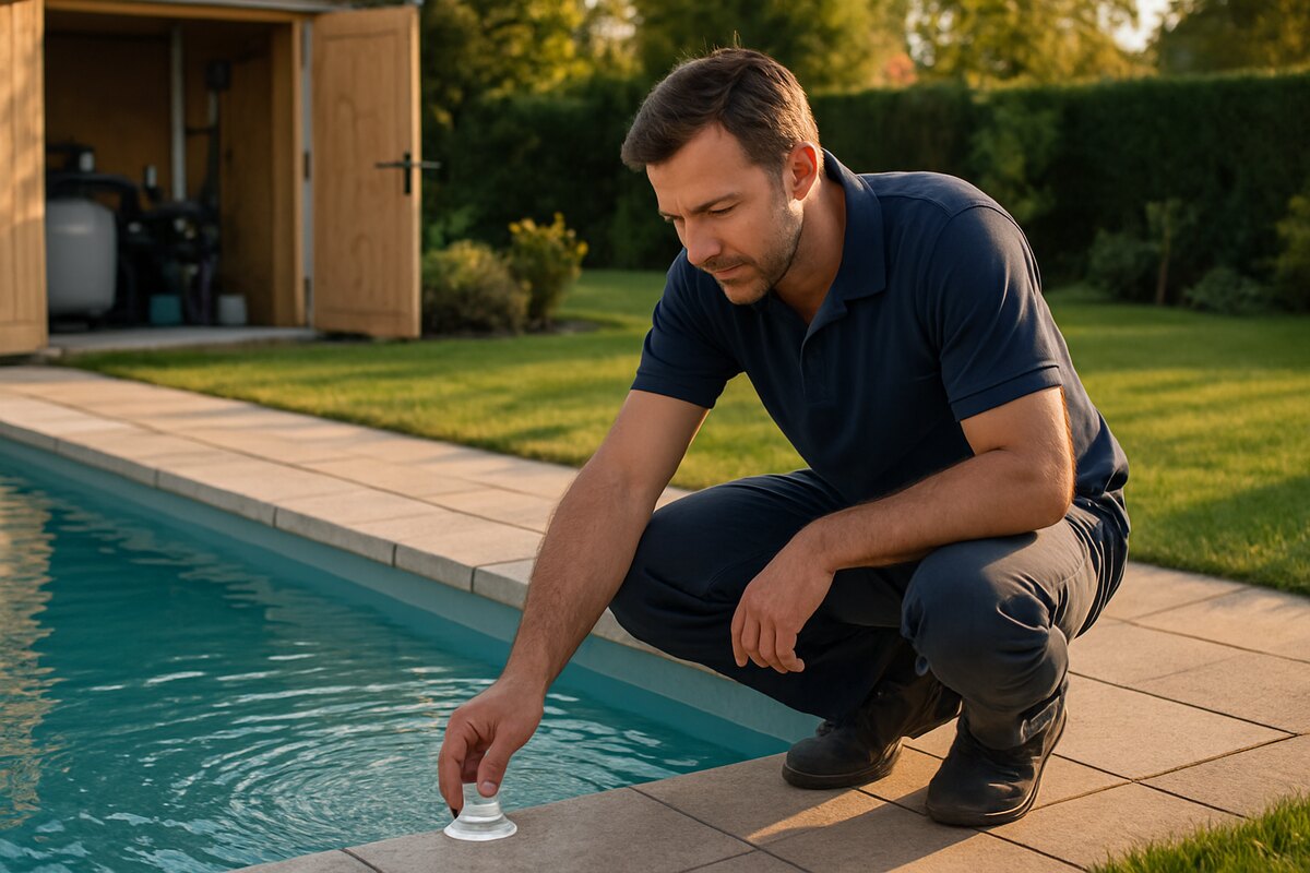 Pisciniste au travail